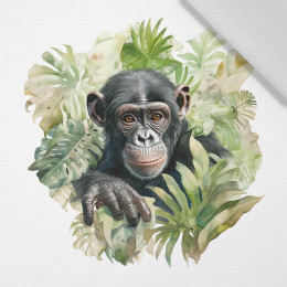 WATERCOLOR MONKEY - panel (75cm x 80cm) Cotton woven fabric