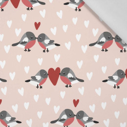 BIRDS IN LOVE PAT. 2 / light pink (BIRDS IN LOVE) - Cotton woven fabric