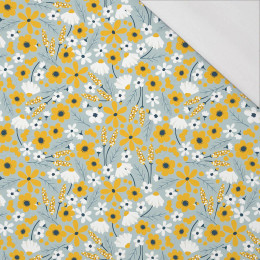 SMALL FLOWERS pat. 2 / light grey - single jersey with elastane 