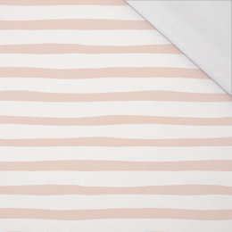 STRIPES - ECRU AND LIGHT PINK (BIRDS IN LOVE) - single jersey with elastane 