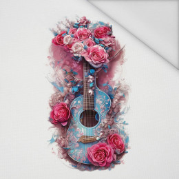 GUITAR WITH ROSES - panel (60cm x 50cm) Waterproof woven fabric