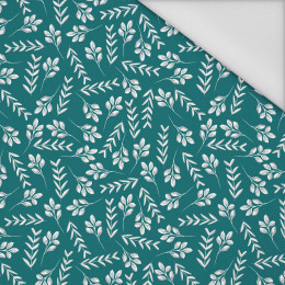 SMALL LEAVES pat. 2 / emerald - Waterproof woven fabric