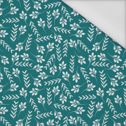 SMALL LEAVES pat. 2 / emerald - Waterproof woven fabric