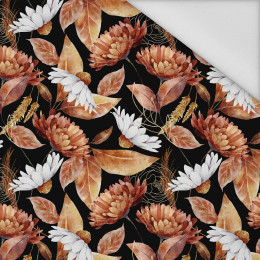 GOLDEN GARDEN pat. 3 (COLORFUL AUTUMN) / black - Waterproof woven fabric