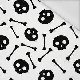 HALLOWEEN SKULLS & BONES / white - Waterproof woven fabric