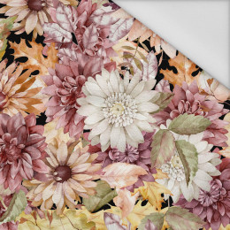 AUTUMN FLOWERS (GOLDEN AUTUMN) / black - Waterproof woven fabric