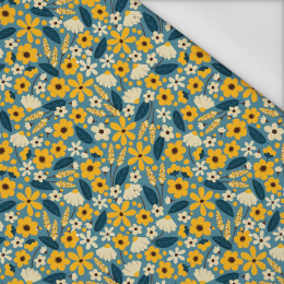 SMALL FLOWERS pat. 2 / blue - Waterproof woven fabric