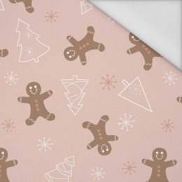 GINGERBREAD MAN (CHRISTMAS GINGERBREAD) / dusky pink - Waterproof woven fabric