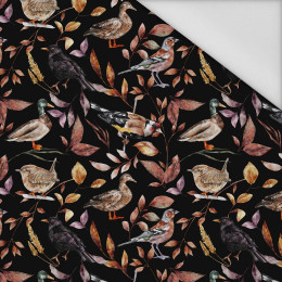 BIRDS PAT. 2 / BLACK (COLORFUL AUTUMN) - Waterproof woven fabric