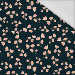 PINK FLOWERS PAT. 4 / black - Waterproof woven fabric