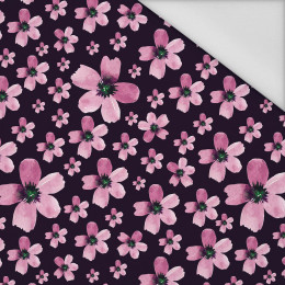 PINK FLOWERS PAT. 5 / black - Waterproof woven fabric