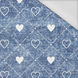 HEARTS AND RHOMBUSES / vinage look jeans (blue) - Waterproof woven fabric