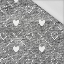 HEARTS AND RHOMBUSES / vinage look jeans (grey) - Waterproof woven fabric