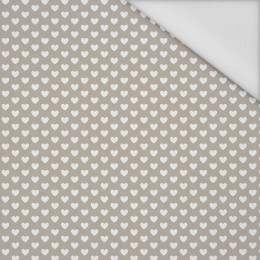 HEARTS / beige (VALENTINE'S HEARTS) - Waterproof woven fabric