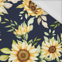 SUNFLOWERS PAT. 5 / dark blue - Waterproof woven fabric