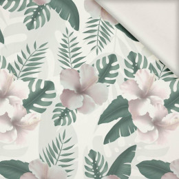 HIBISCUS Pat. 2 / white - viscose woven fabric