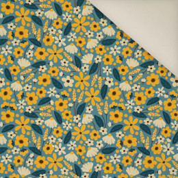 SMALL FLOWERS pat. 2 / blue- Upholstery velour 