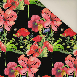 POPPIES PAT. 2 (IN THE MEADOW) / black- Upholstery velour 