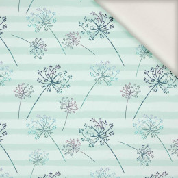 DANDELIONS / STRIPES (DRAGONFLIES AND DANDELIONS) - viscose woven fabric
