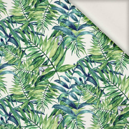 MINI LEAVES AND INSECTS PAT. 6 (TROPICAL NATURE) / white - viscose woven fabric