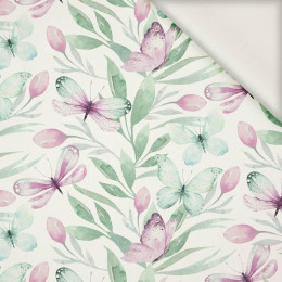 BUTTERFLIES MIX PAT.1 (WATER-COLOR BUTTERFLIES) - viscose woven fabric