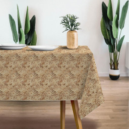 BEIGE / FLOWERS - Woven Fabric for tablecloths