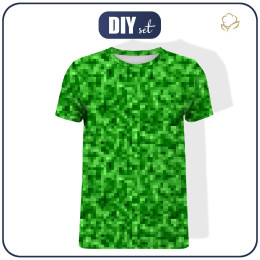 MEN’S T-SHIRT L - PIXELS pat. 2 / green - single jersey