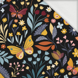 FOLK BUTTERFLIES / black - looped knit fabric with elastane