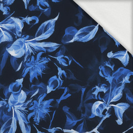 APPLE BLOSSOM pat. 1 (classic blue) / black  - looped knit fabric with elastane