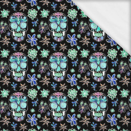 NEON SKULLS pat. 2 (DIA DE LOS MUERTOS) - looped knit fabric with elastane