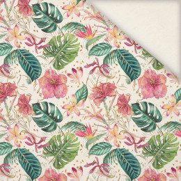 TROPICAL JUNGLE / white - Linen 100%