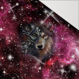 WOLF / WATERCOLOR GALAXY PAT. 9 -  PANEL (75cm x 80cm) Hydrophobic brushed knit