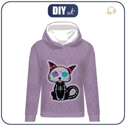 CLASSIC WOMEN’S HOODIE (POLA) - CAT DANTE (DIA DE LOS MUERTOS) - looped knit fabric 