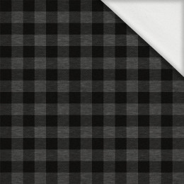 CHECK VICHY - MELANGE GRAPHITE - looped knit fabric with elastane ITY