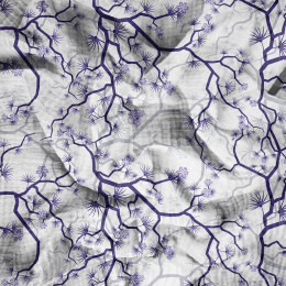 FLOWERS pat. 2 (purple) - Cotton muslin