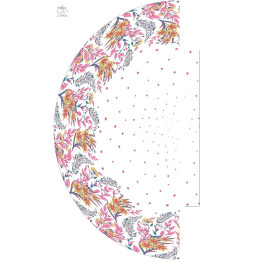 FLOWERS (pattern no. 7) / white - skirt panel "MAXI" - Viscose jersey