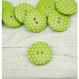 Plastic button with dots big - lime