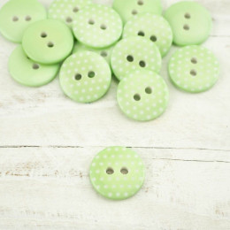 Plastic button with dots middle - mint