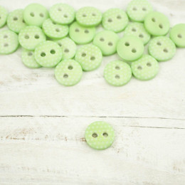 Plastic button with dots small - mint
