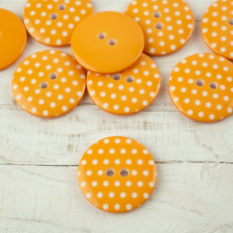 Plastic button with dots big - apricot