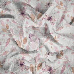 BUTTERFLIES MIX PAT. 2 (WATER-COLOR BUTTERFLIES) - Cotton muslin