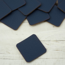 Pads under the eyelets Leatherette label big square - dark blue