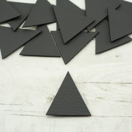 Leatherette label small triangle - graphite