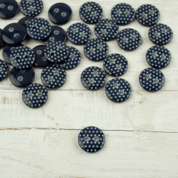 Plastic button with dots small - navy