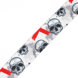 Woven printed elastic band - SKULLS AND X’S / Choice of sizes