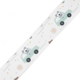 Woven printed elastic band - COLORFUL CARS / traffic lights (CITY BEARS) / Choice of sizes