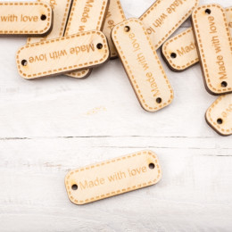 Wooden Tag " Made with love"