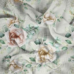 PEONIES pat. 2 - Cotton muslin