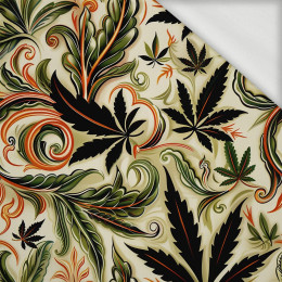 Hemp leaves WZ. 5 - looped knit fabric