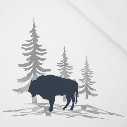 EUROPEAN BISON (ADVENTURE) / white - SINGLE JERSEY PANORAMIC PANEL 